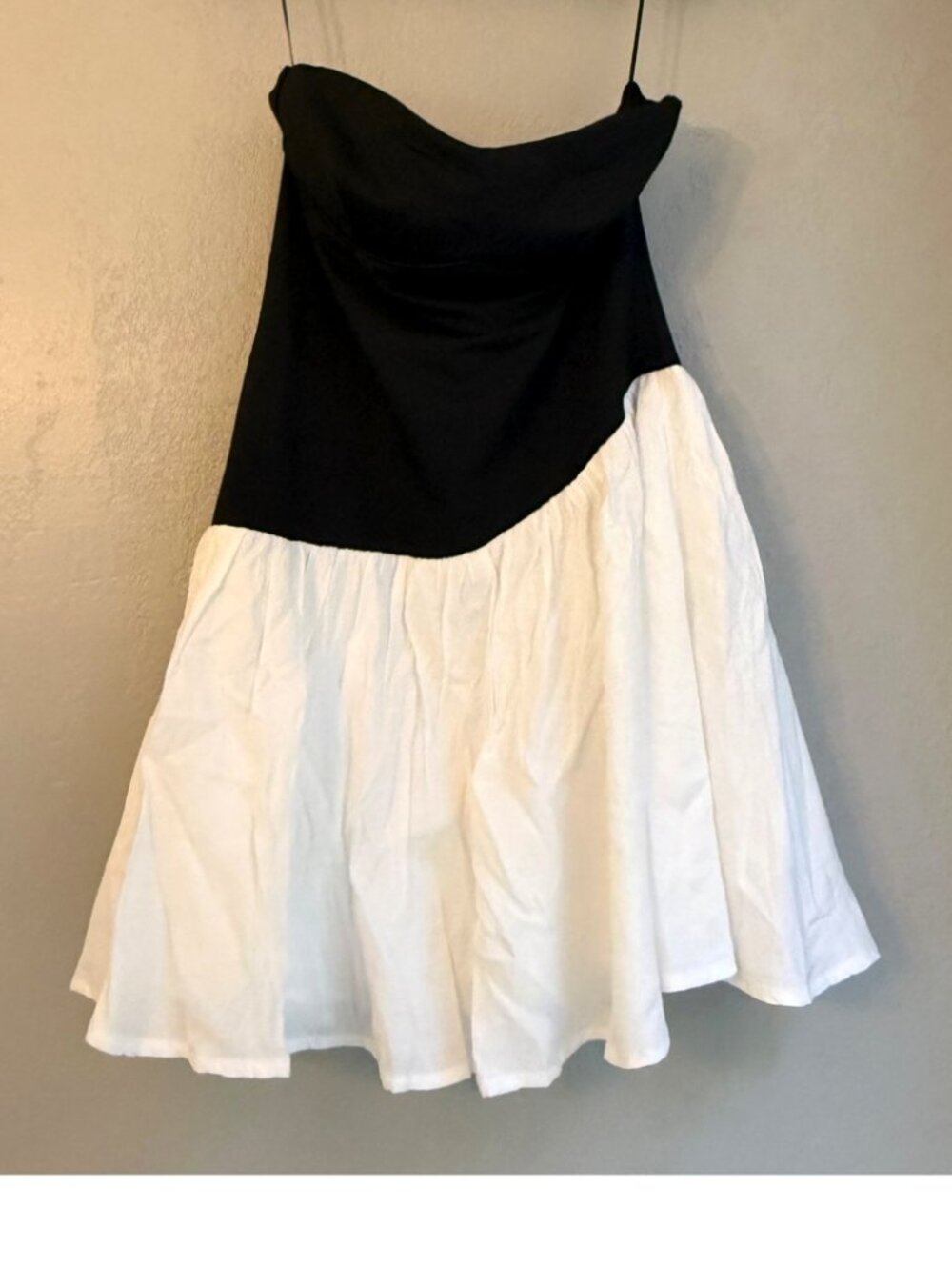 Current NWT Hello Molly Black White Corset Bustier Asymmetric strapless Mini S/M - Picture 3 of 12